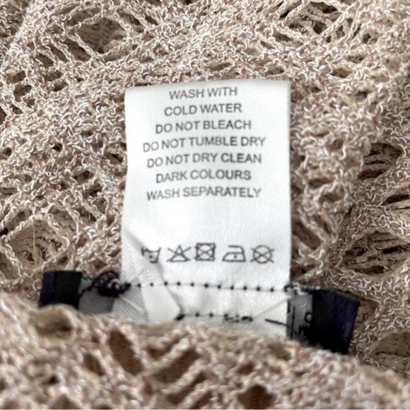 Lily by Firmiana bohemian beige crochet vest with front pockets. Women’s size S - Picture 11 of 11